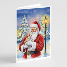 Load image into Gallery viewer, Chihuahua with Santa Claus Greeting Cards Pack of 8
