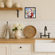 Load image into Gallery viewer, Chihuahua with Santa Claus Framed Metal Print