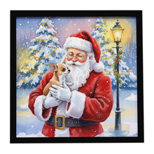 Load image into Gallery viewer, Chihuahua with Santa Claus Framed Metal Print
