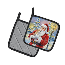 Load image into Gallery viewer, Chihuahua with Santa Claus Pair of Pot Holders