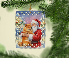 Load image into Gallery viewer, Chow Chow with Santa Claus Porcelain Ornament