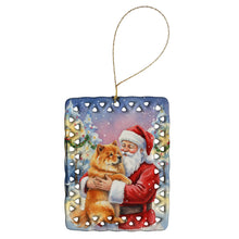 Load image into Gallery viewer, Chow Chow with Santa Claus Porcelain Ornament