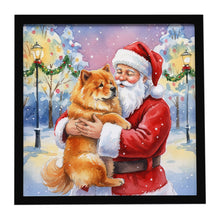 Load image into Gallery viewer, Chow Chow with Santa Claus Framed Metal Print