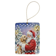 Load image into Gallery viewer, Cockapoo with Santa Claus Porcelain Ornament