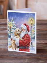 Load image into Gallery viewer, Cockapoo with Santa Claus Greeting Cards Pack of 8