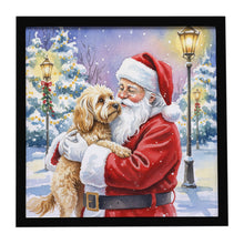 Load image into Gallery viewer, Cockapoo with Santa Claus Framed Metal Print