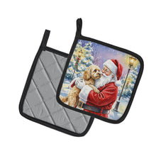 Load image into Gallery viewer, Cockapoo with Santa Claus Pair of Pot Holders
