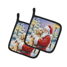 Load image into Gallery viewer, Cockapoo with Santa Claus Pair of Pot Holders