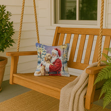 Load image into Gallery viewer, Cockapoo with Santa Claus Throw Pillow