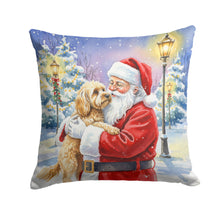 Load image into Gallery viewer, Cockapoo with Santa Claus Throw Pillow