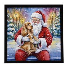 Load image into Gallery viewer, Cocker Spaniel with Santa Claus Framed Metal Print