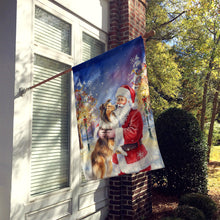 Load image into Gallery viewer, Collie with Santa Claus House Flag