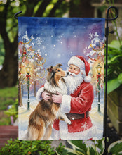 Load image into Gallery viewer, Collie with Santa Claus Garden Flag