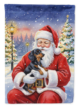 Load image into Gallery viewer, Black and Tan Dachshund with Santa Claus House Flag