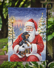 Load image into Gallery viewer, Black and Tan Dachshund with Santa Claus Garden Flag