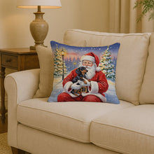 Load image into Gallery viewer, Black and Tan Dachshund with Santa Claus Throw Pillow