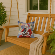 Load image into Gallery viewer, Black and Tan Dachshund with Santa Claus Throw Pillow