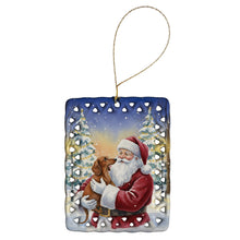 Load image into Gallery viewer, Dachshund with Santa Claus Porcelain Ornament