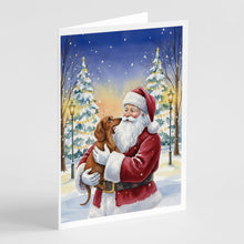 Load image into Gallery viewer, Dachshund with Santa Claus Greeting Cards Pack of 8
