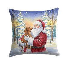 Load image into Gallery viewer, Dachshund with Santa Claus Throw Pillow