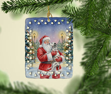 Load image into Gallery viewer, Dalmatian with Santa Claus Porcelain Ornament