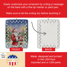 Load image into Gallery viewer, Dalmatian with Santa Claus Porcelain Ornament