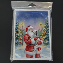 Load image into Gallery viewer, Dalmatian with Santa Claus Greeting Cards Pack of 8