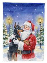 Load image into Gallery viewer, Doberman Pinscher with Santa Claus House Flag