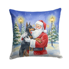 Load image into Gallery viewer, Doberman Pinscher with Santa Claus Throw Pillow