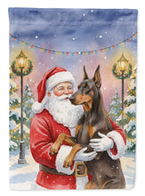 Load image into Gallery viewer, Fawn Doberman Pinscher with Santa Claus House Flag