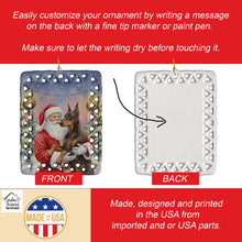 Load image into Gallery viewer, Fawn Doberman Pinscher with Santa Claus Porcelain Ornament