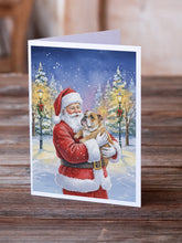Load image into Gallery viewer, English Bulldog with Santa Claus Greeting Cards Pack of 8