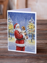 Load image into Gallery viewer, English Setter with Santa Claus Greeting Cards Pack of 8
