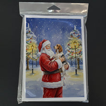 Load image into Gallery viewer, English Setter with Santa Claus Greeting Cards Pack of 8