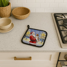 Load image into Gallery viewer, English Setter with Santa Claus Pair of Pot Holders