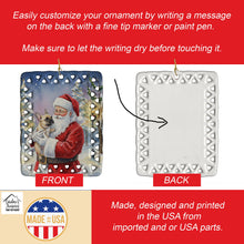 Load image into Gallery viewer, French Bulldog with Santa Claus Porcelain Ornament