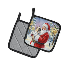 Load image into Gallery viewer, French Bulldog with Santa Claus Pair of Pot Holders