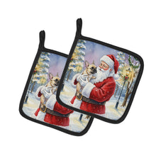 Load image into Gallery viewer, French Bulldog with Santa Claus Pair of Pot Holders