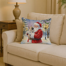 Load image into Gallery viewer, French Bulldog with Santa Claus Throw Pillow