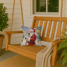 Load image into Gallery viewer, French Bulldog with Santa Claus Throw Pillow