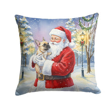 Load image into Gallery viewer, French Bulldog with Santa Claus Throw Pillow