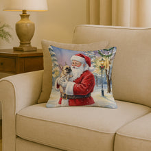Load image into Gallery viewer, French Bulldog with Santa Claus Throw Pillow