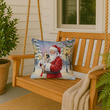 Load image into Gallery viewer, French Bulldog with Santa Claus Throw Pillow