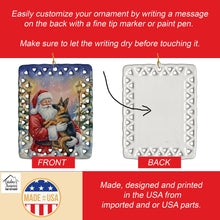 Load image into Gallery viewer, German Shepherd with Santa Claus Porcelain Ornament