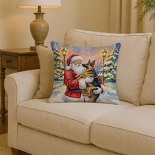 Load image into Gallery viewer, German Shepherd with Santa Claus Throw Pillow