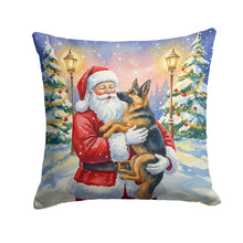 Load image into Gallery viewer, German Shepherd with Santa Claus Throw Pillow