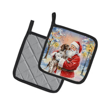 Load image into Gallery viewer, German Shorthaired Pointer with Santa Claus Pair of Pot Holders