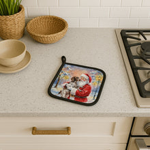 Load image into Gallery viewer, German Shorthaired Pointer with Santa Claus Pair of Pot Holders
