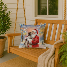 Load image into Gallery viewer, German Shorthaired Pointer with Santa Claus Throw Pillow
