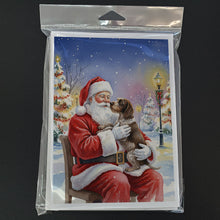 Load image into Gallery viewer, German Wirehaired Pointer with Santa Claus Greeting Cards Pack of 8